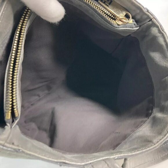 FENDI Bag Shoulder Bag Tote Bag Logo FF Chain Shoulder Bag Leather gray - Picture 7 of 16